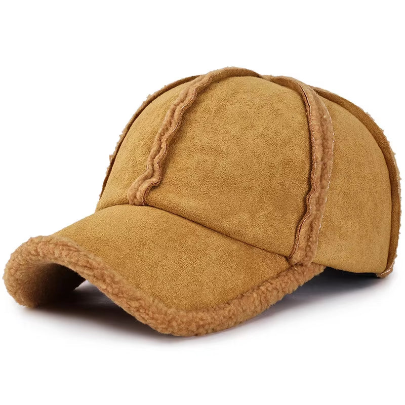 Faux Suede Fleece Winter Cap