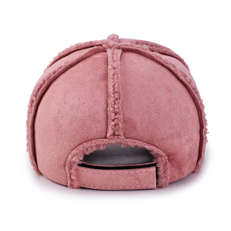 Faux Suede Fleece Winter Cap