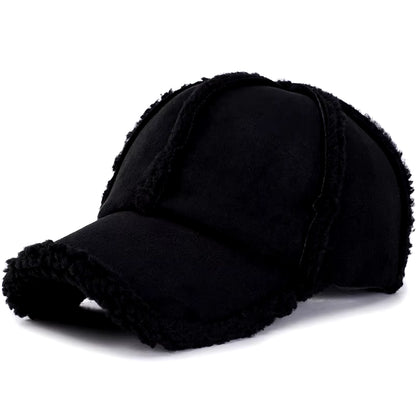 Faux Suede Fleece Winter Cap