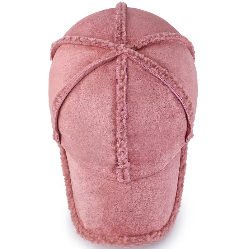 Faux Suede Fleece Winter Cap