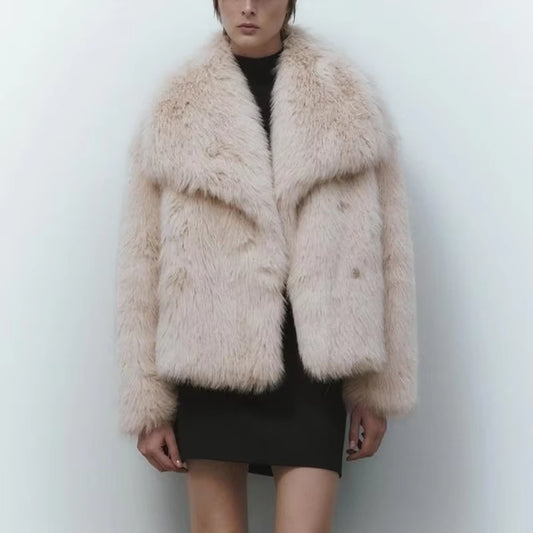 Winter Luxury Gradient Faux Fox Fur Coat