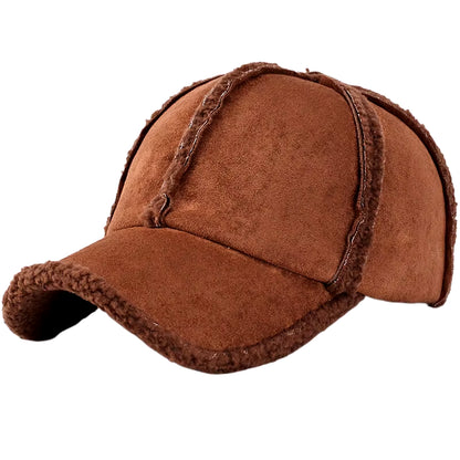 Faux Suede Fleece Winter Cap