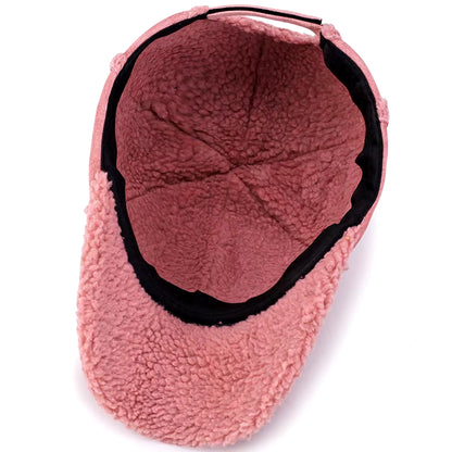 Faux Suede Fleece Winter Cap