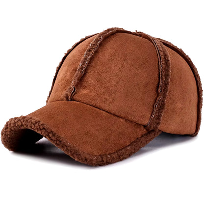 Faux Suede Fleece Winter Cap