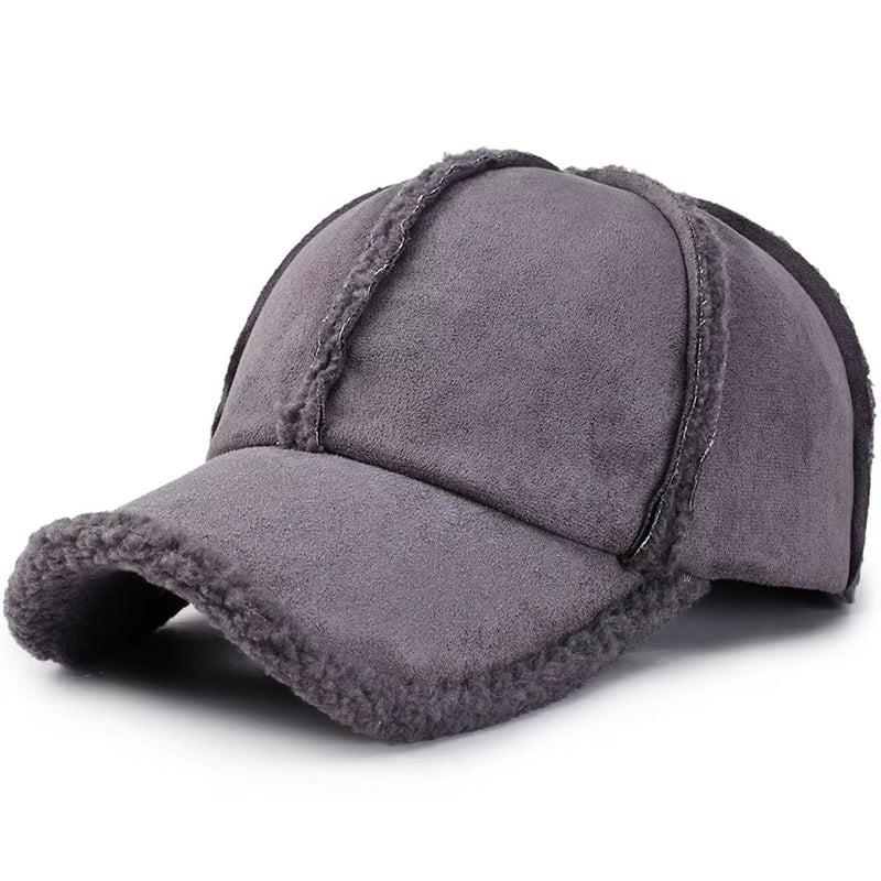 Faux Suede Fleece Winter Cap